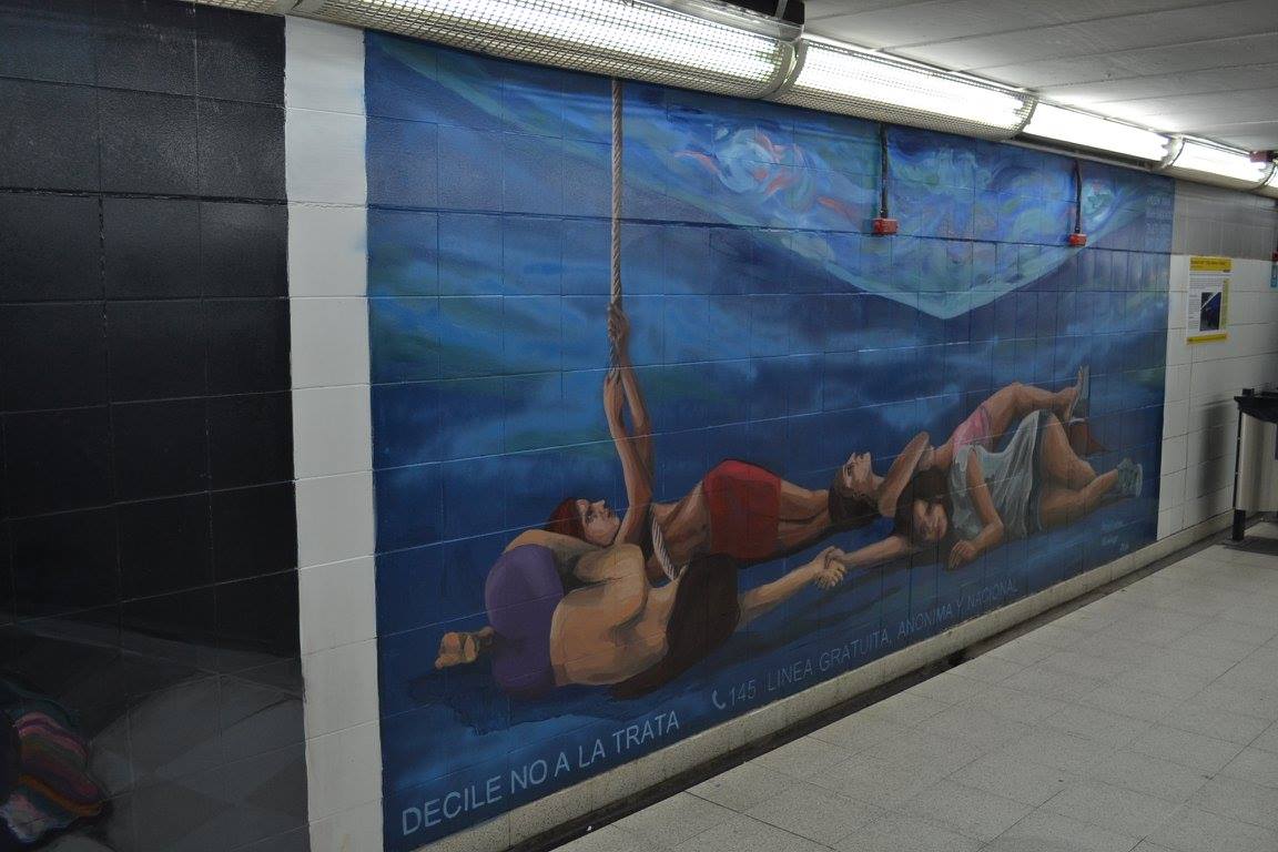 Murales contra la trata de personas en la Línea C