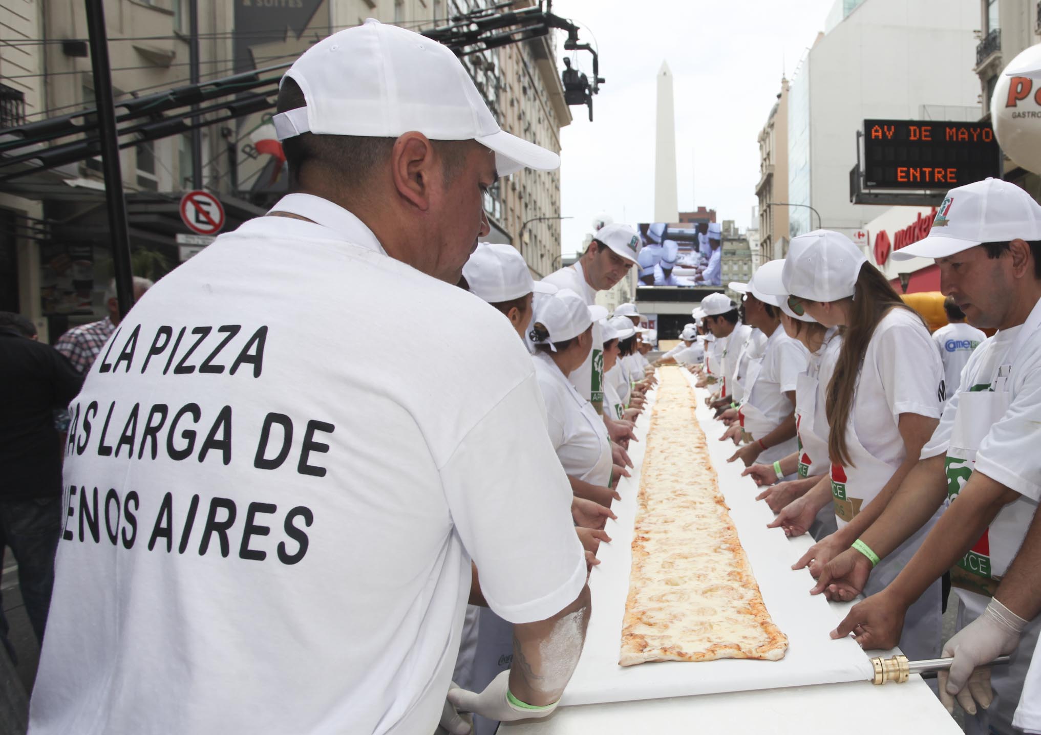 La pizza más larga tendrá 500 metros y estará en Avenida de Mayo