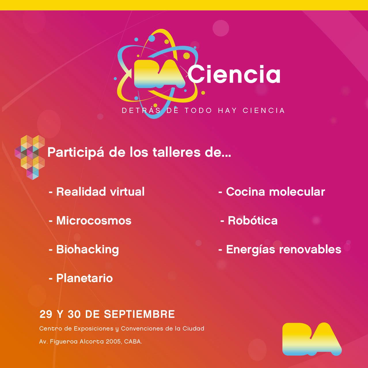 BA Ciencia: ¡No te pierdas los Talleres!  