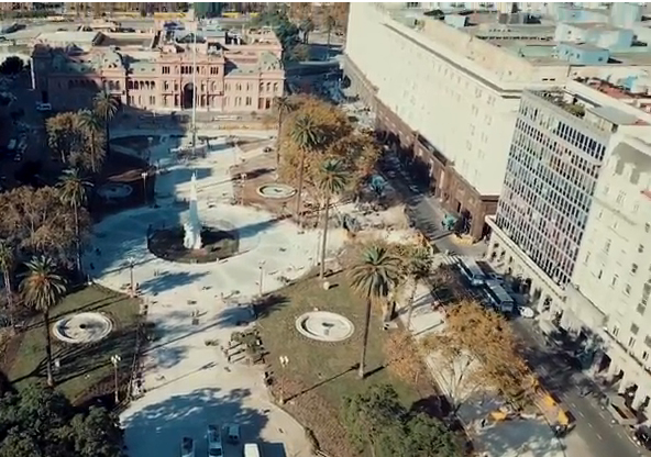 La Plaza de Mayo vista desde un dron