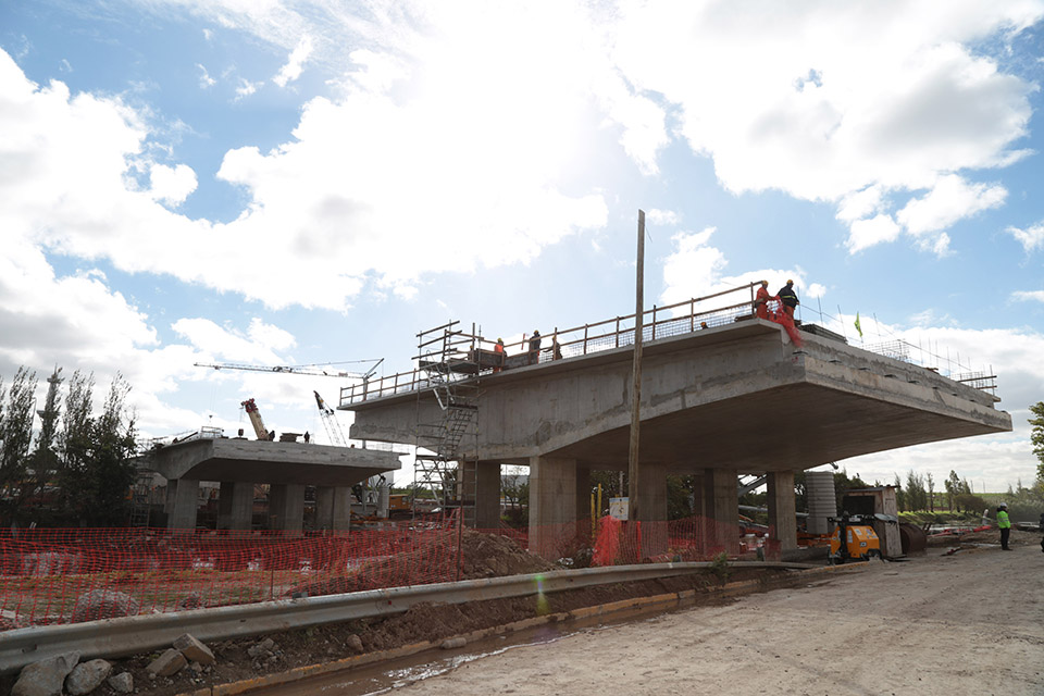 La obra del Puente Lacarra, desde un dron