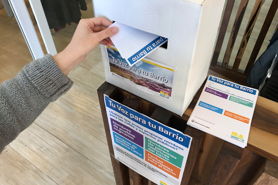 Tu Voz para tu Barrio: nombrá las calles y espacios públicos