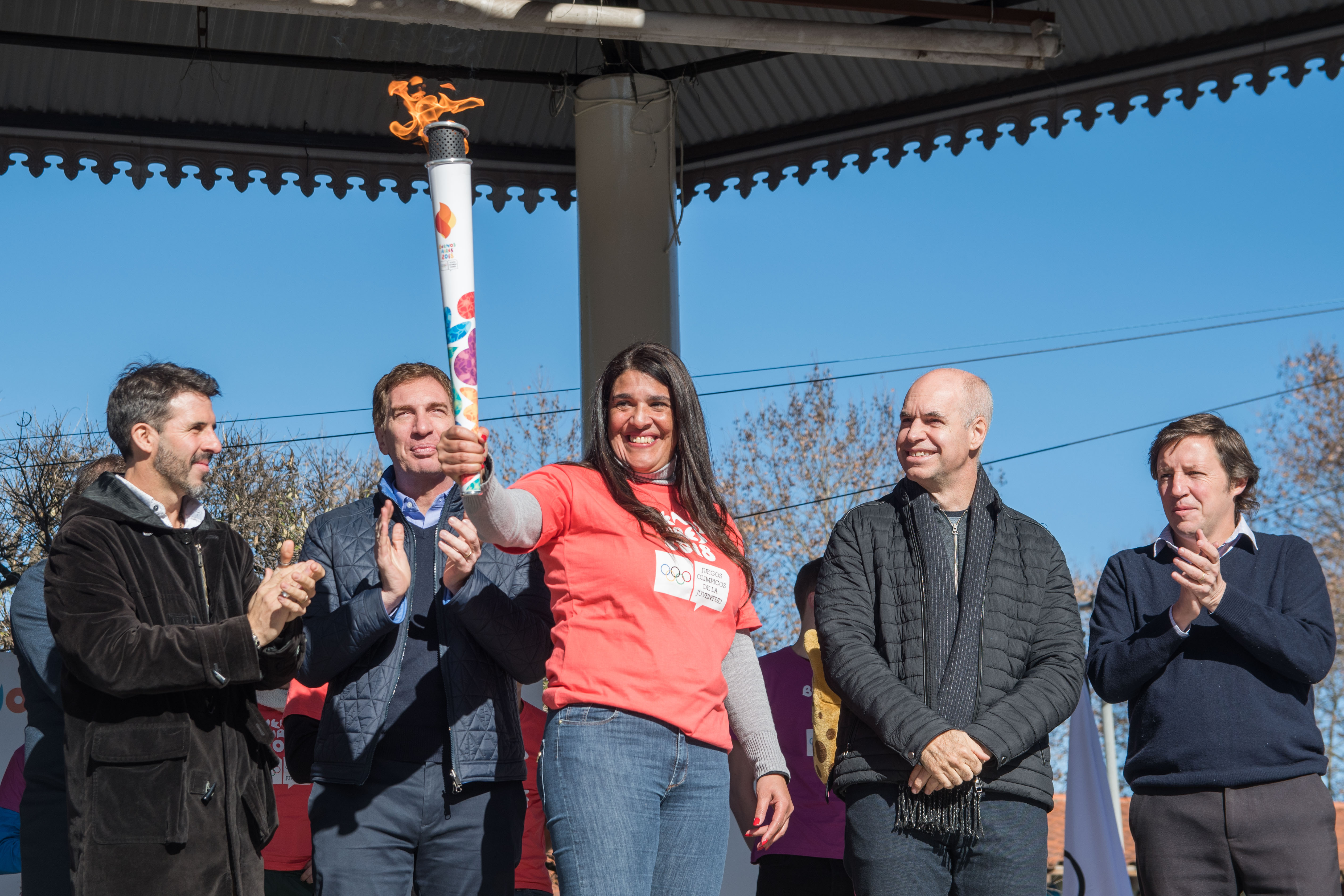Horacio Rodríguez Larreta, en la llegada de la Antorcha Olímpica a San Miguel