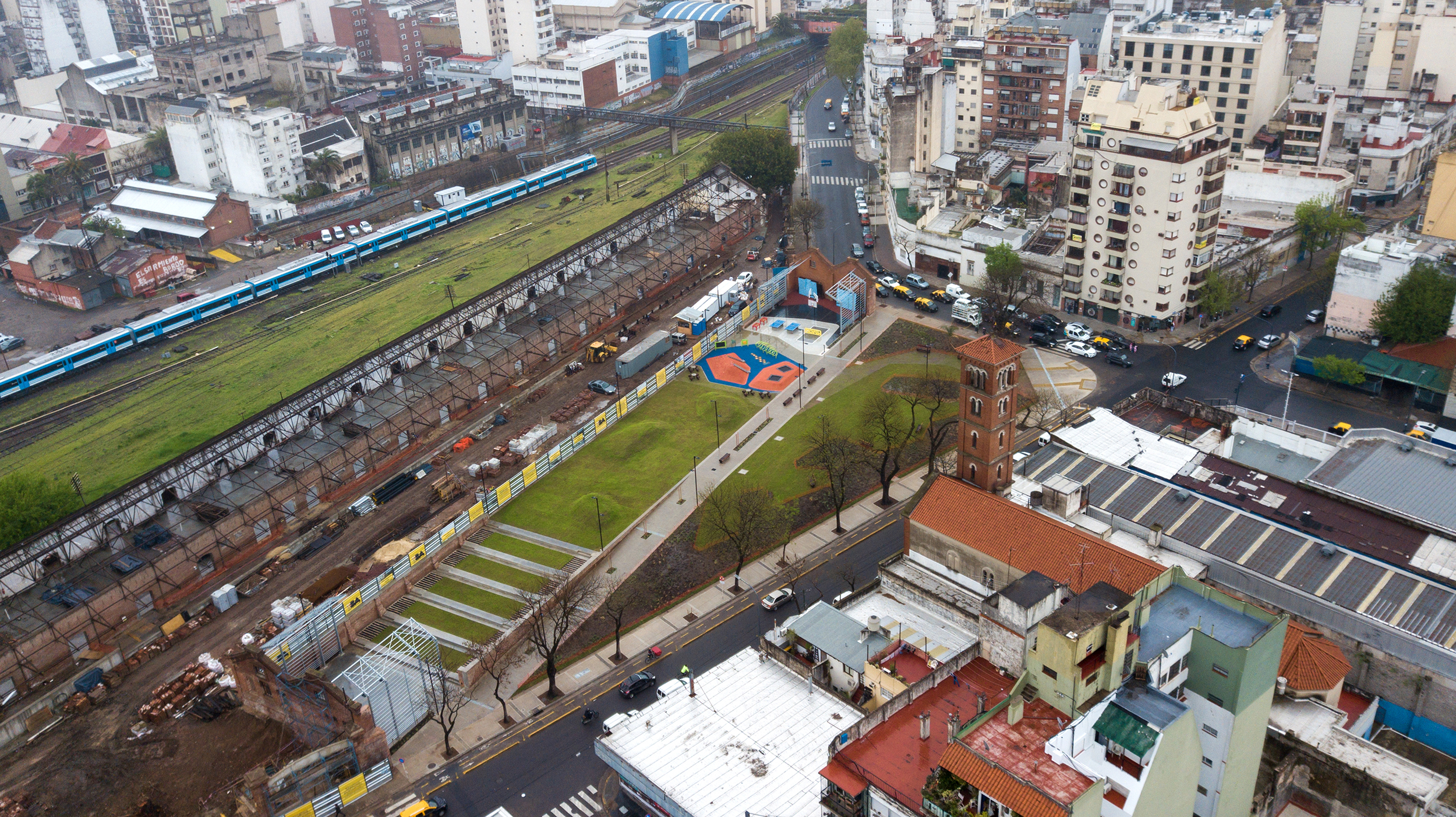 Parque de la Estación: el nuevo espacio público, desde un dron