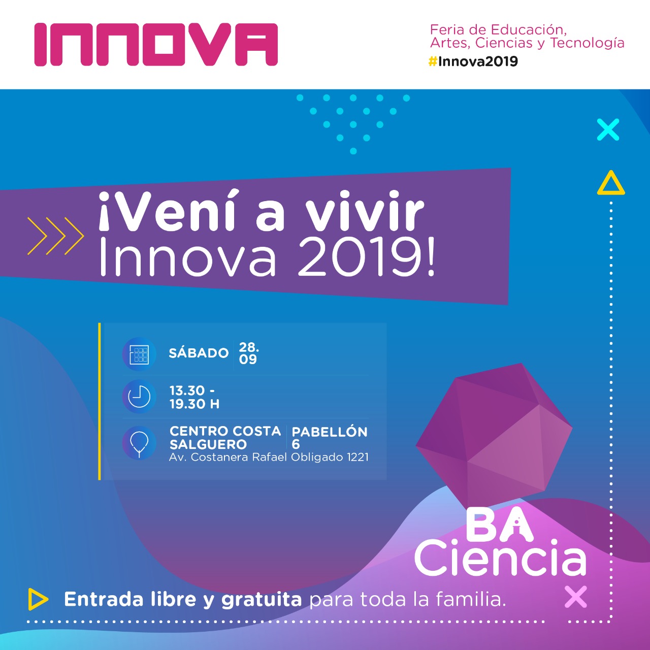 BA Ciencia participará de la nueva edición de la Feria Innova 2019