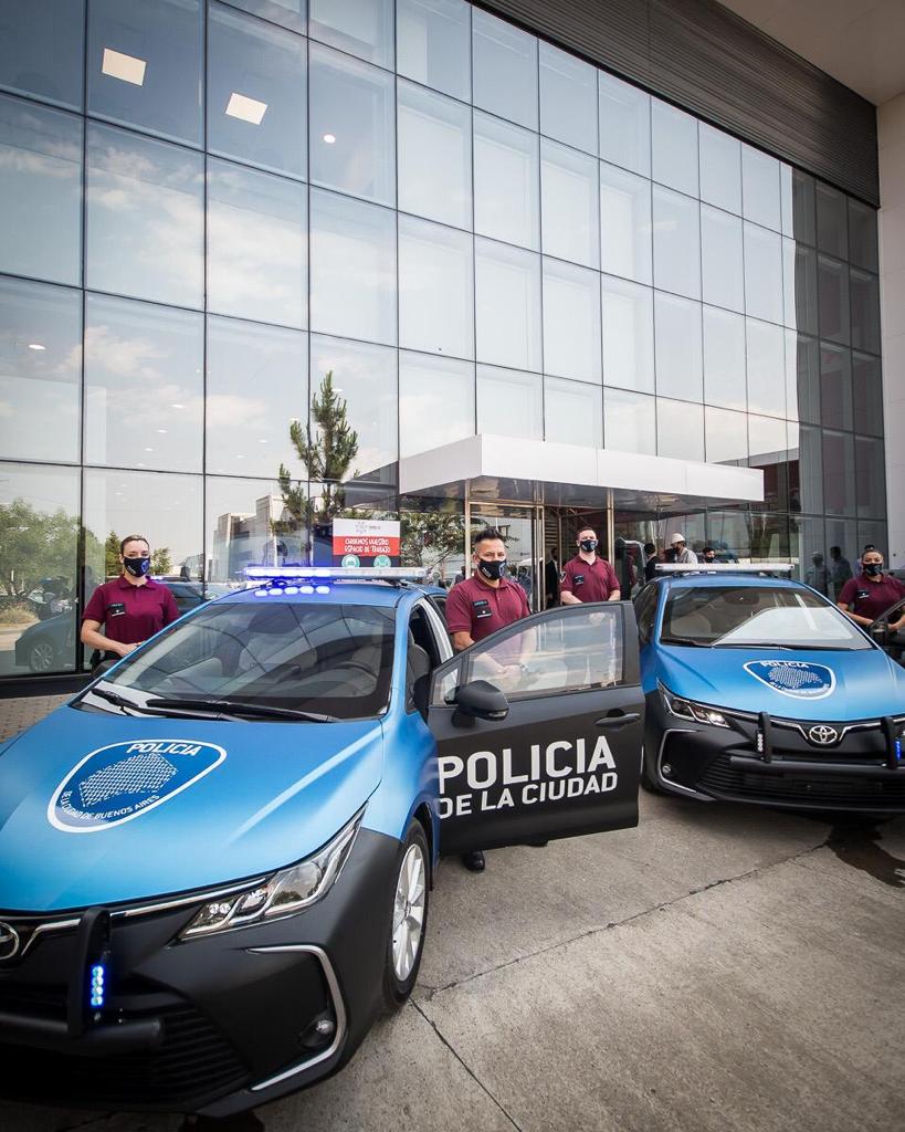 Visita a la planta de Toyota donde se fabrican los nuevos patrulleros de la Policía de la Ciudad