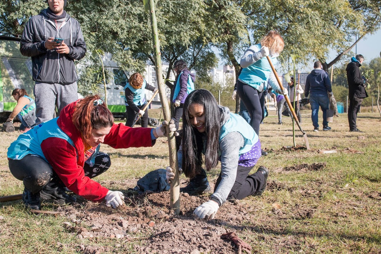 Fotogalería: nueva plantación de árboles en el Parque Indoamericano