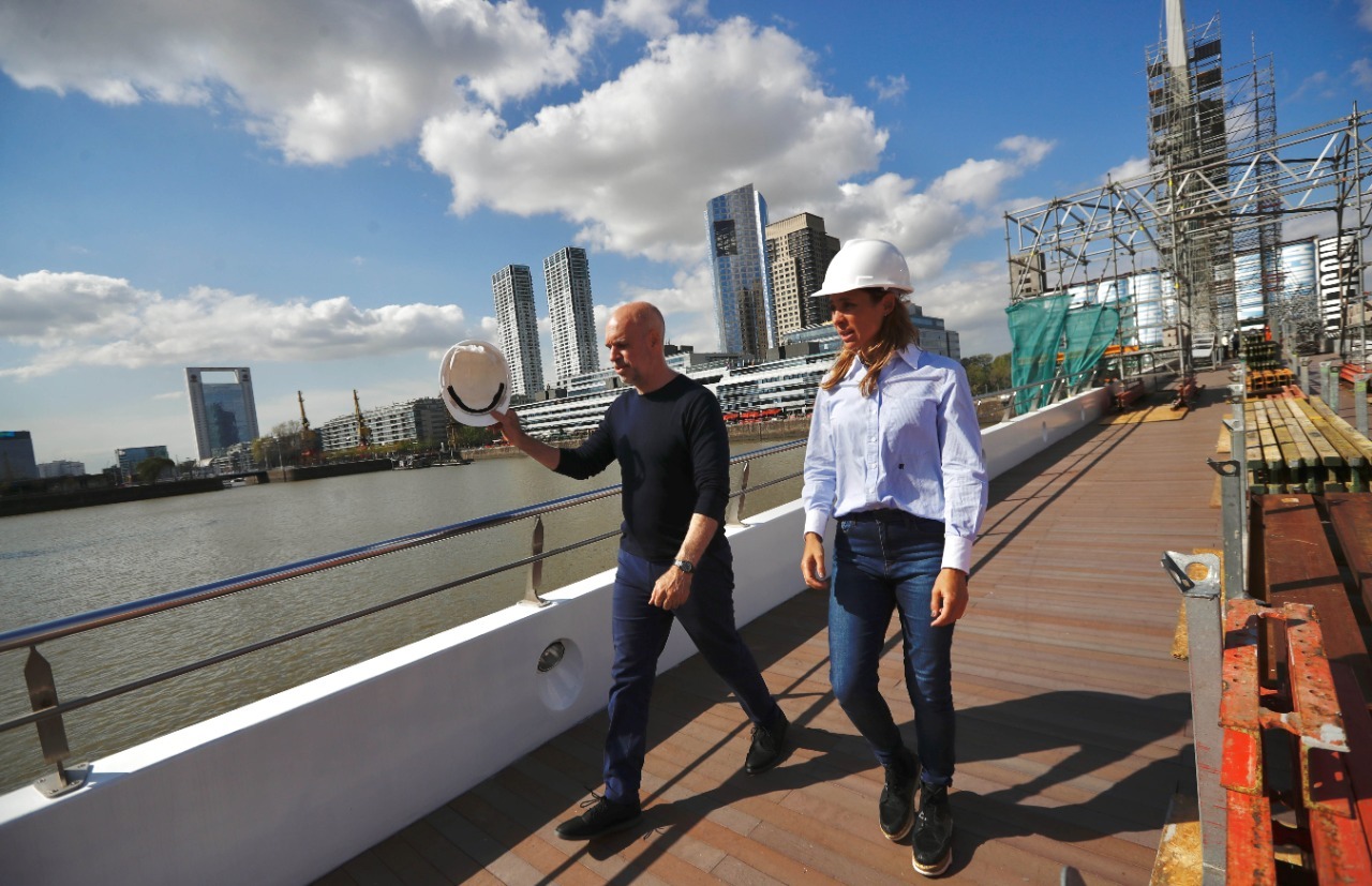 Rodríguez Larreta recorrió la obra de la primera renovación integral del Puente de la Mujer