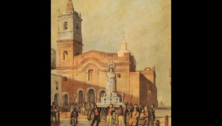Procesion de Nuestra Senora del Rosario, 1830, por Carlos Pellegrini