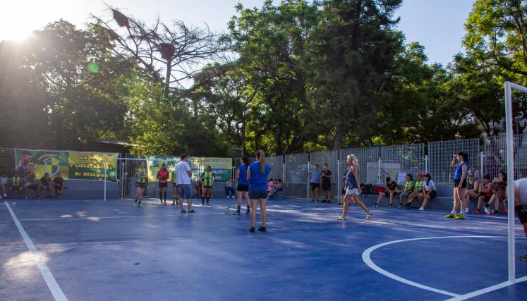 Sector deportivo en Plaza Martín Fierro