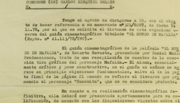 Informe del Ente de Calificación Cinematográfica (1978)