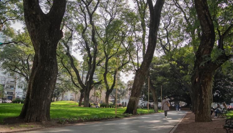 Vista de la Plaza Vicente López y Planes