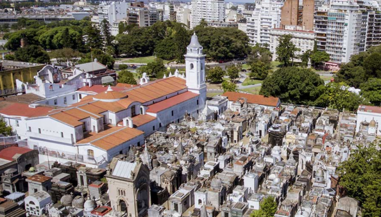 Vista aérea del Cementerio de Recoleta