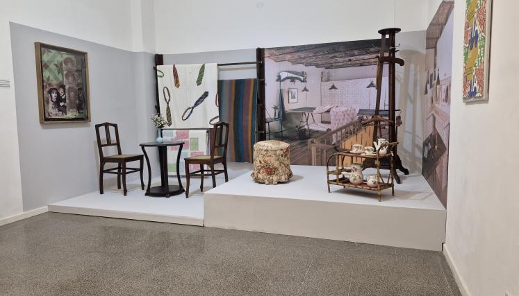 Representación del taller textil de SImonetta Borghini y Vicente Gallego