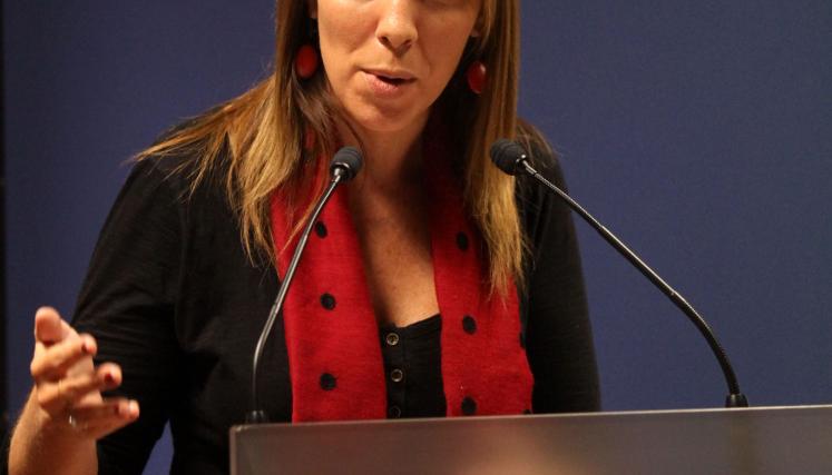 La vicejefe de Gobierno María Eugenia Vidal habla durante la reunión de gabinete