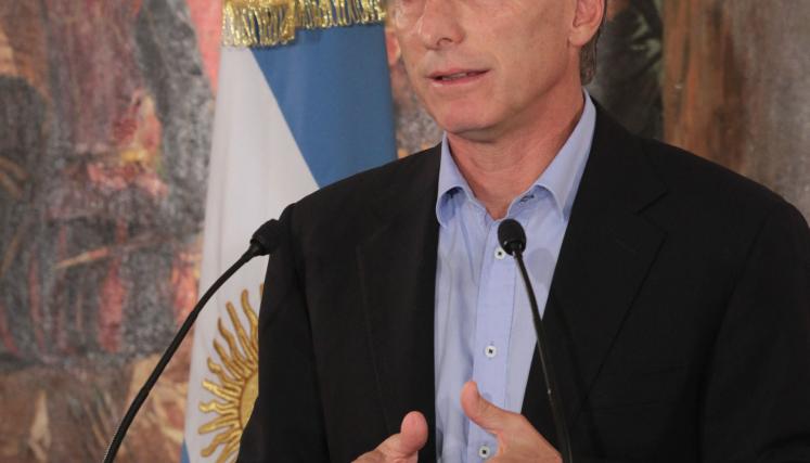 El Jefe de Gobierno porteño, Mauricio Macri, durante la conferencia.
