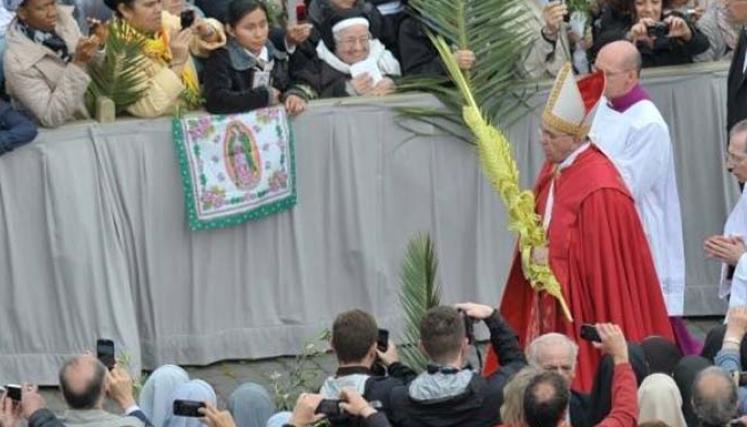 El Papa en la celebración del Domingo de Ramos. Foto: Newsva.Español