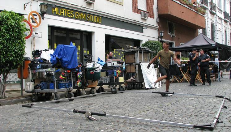Buenos Aires es escenario y set de filmación de "Focus",  que tiene como protagonista al actor norteamericano Will Smith. Foto: Blas González/Distrito Audiovisual.