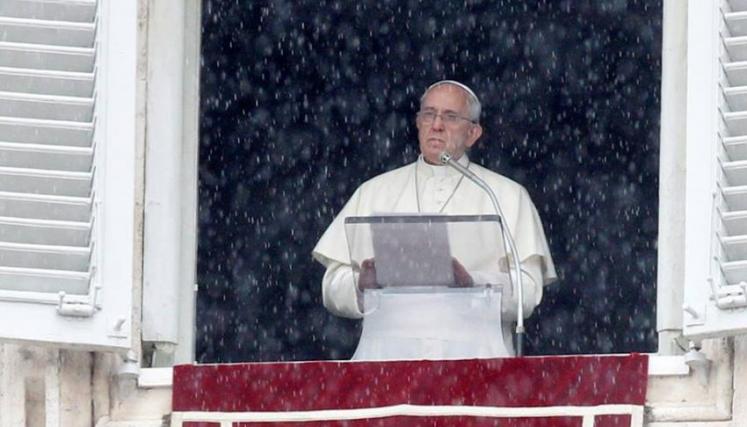 El Papa Francisco, durante el Angelus dominical. Foto: Aica