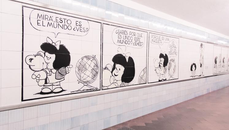 El ingenio de Mafalda permanece en el subte                             Foto:SBASE