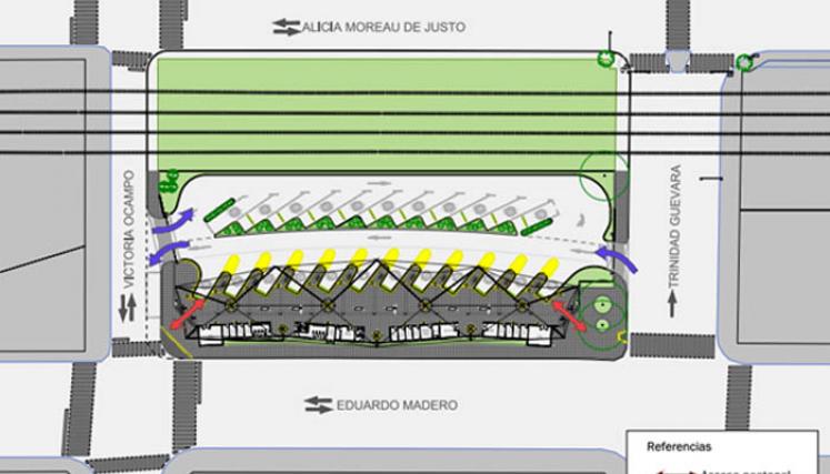 La Terminal de combis Madero beneficiará a 20 mil personas que circulan por la zona. Imagen: GCBA. 