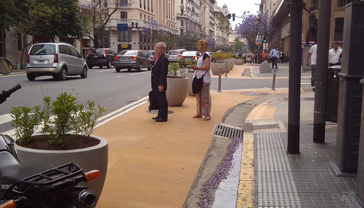 Las Diagonales Norte y Sur amplían sus espacios peatonales. Foto: Transporte/GCBA.