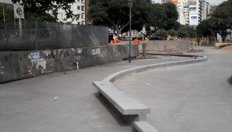 Obras de revitalización de la Plaza Houssay. Foto: Vicejefatura/GCBA.