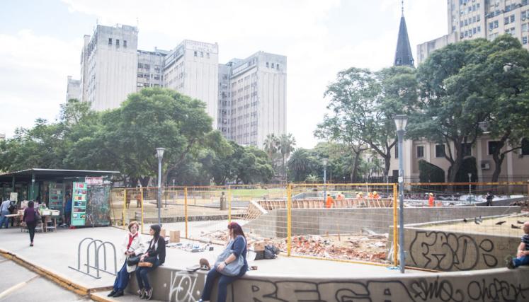 Obras de revitalización de la Plaza Houssay. Foto:Estrella Herrera/GCBA.