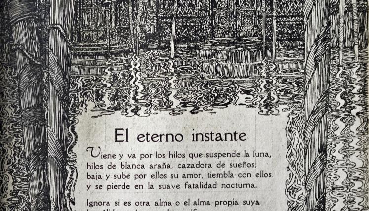 Un soneto de Enrique Larreta, ilustrado por Alejandro Sirio para La Nación.