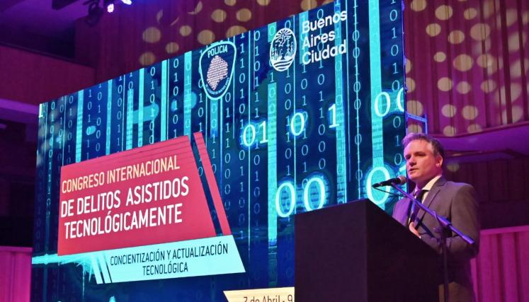 El ministro Marcelo D´Alessandro en el Primer Congreso Internacional de Delitos Asistidos Tecnológicamente
