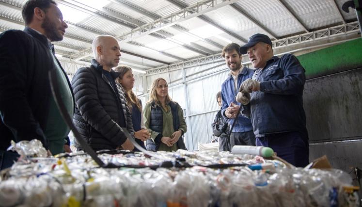 Rodríguez Larreta inauguró una planta de reciclaje en el Barrio Mugica. Foto de Juan Cruz Corrado/GCBA